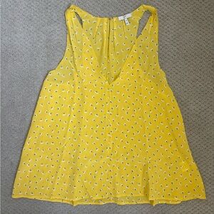 Joie Yellow Floral Silk Tank Blouse XS